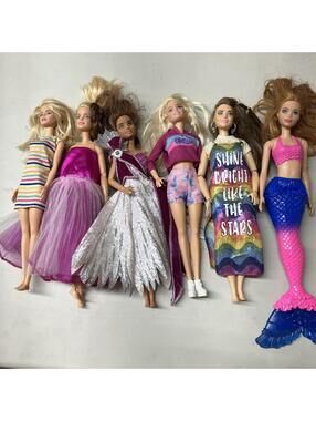Mattel 2013-18 Barbie Dolls Lot Of 6